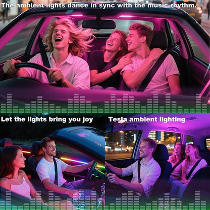 LED Car Ambient Lighting Strip for Tesla High Brightness with APP Control Multiple Colors and Car LED Strip Lighting Neon Lights for Model 3/Y (Dashboard) - Image 8