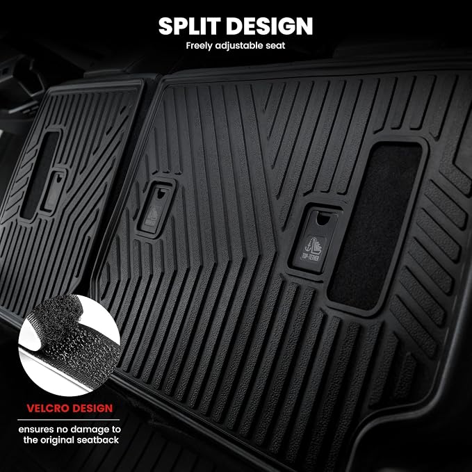 LASFIT Cargo Mat for Toyota 4Runner 2013-2024 (Only Fit 5-Seats) | Fit W/O Sliding Cargo Tray, All Weather Custom Fit Anti-Slip Pet Friendly TPE Trunk & Backrest Mats for 5th Gen 4Runner - Image 5