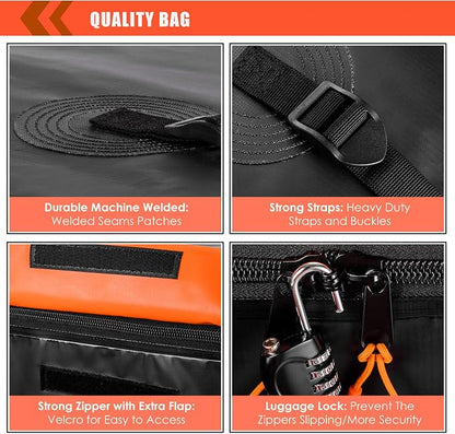 Hitch Mount Cargo Carrier Bag 100% Waterproof 19.7 Cubic Feet Luggage Rack | Soft Shell Luggage Bag,Include 8 Reinforced Straps,Combination Lock,for All Vehicle with Steel Trailer Cargo Carrier Basket - Image 4