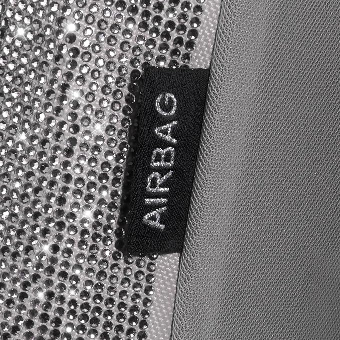 CAR PASS Bling Diamond Gray Leather Car Seat Covers Full Sets Interior Sets, Waterproof Shining Glitter Sparkly Crystal Universal Armrest Fit for Automotive Truck SUV Cute Women Girl, Gray Rhinestone - Image 7