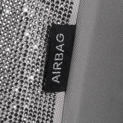 CAR PASS Bling Diamond Gray Leather Car Seat Covers Full Sets Interior Sets, Waterproof Shining Glitter Sparkly Crystal Universal Armrest Fit for Automotive Truck SUV Cute Women Girl, Gray Rhinestone - Image 7