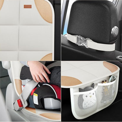 SMART ELF 2 Pack in Gift Box Car Seat Protector (Beige Brown) | Thickest Padding and Non-Slip Backing Mesh Pockets for Baby and Pet, Sedan SUV Truck - Image 6