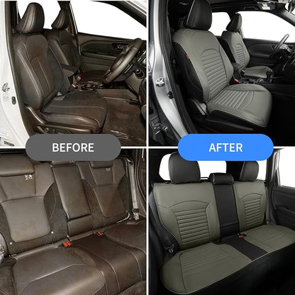 EKR Car Seat Covers for Subaru Forester &Hybrid 2025(NO Base),Full Set | Custom Fit for Subaru Forester &Hybrid 2025 (Not for Base)Glove-Like Fit,Airbag Compatible,Faux Leather(Black/Gray) - Image 6