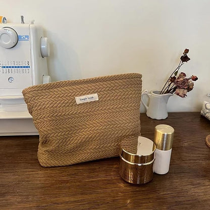 RSRSLEII Travel Makeup Bag, Cute Travel Toiletry Bag(02 Brown) | Aesthetic Portable Cosmetic Bag with Zipper, Coquette Makeup Pouch, Skincare Bag Car Storage Bag for Women and Girls - Image 4