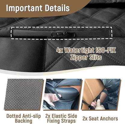 Pet Bench Seat Covers for Mid-Size Sedans and SUVs, Heavy Duty Nonslip Car Seat Protector for Child Car Seat, Waterproof Back Seat Covers for Dogs and Kids, Armrest & Seatbelt Access(Black) - Image 6