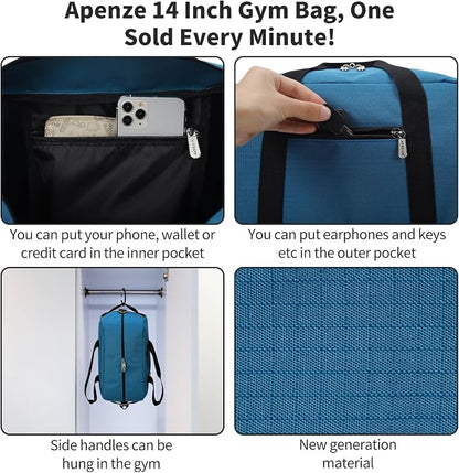 Apenze Small Gym Bag 14 inch Duffel Bag | Mini Carry On Bag, lightweight,Travel Sport ,Blue - Image 5