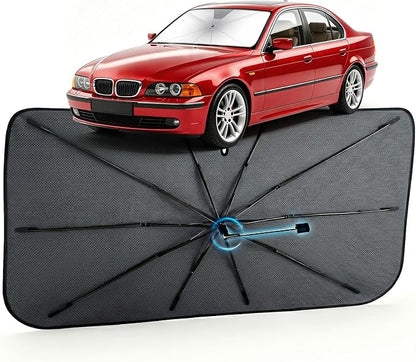 Car Windshield Sun Shade Umbrella for BMW 5 Series 1997-2003, 1:1 Exact Fit | [Reflective Coated Fabric] Car Shades Sun Visor Keep Car Cool and Protects Interior, Sunshade Umbrella for Front Window by MakeLifeBetter