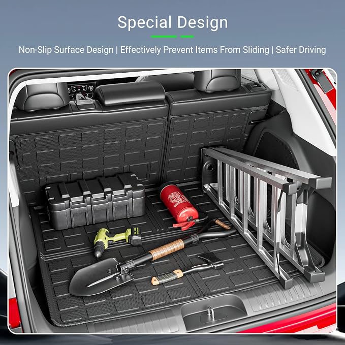 xipoqix Cargo Mat Backrest Mat Compatible with 2019-2023 Jeep Cherokee | Cargo Liners TPE Back Seat Protector Trunk Liner Replacement for 2019-2023 Jeep Cherokee Accessories (Trunk Mat+Backrest Mat) - Image 4