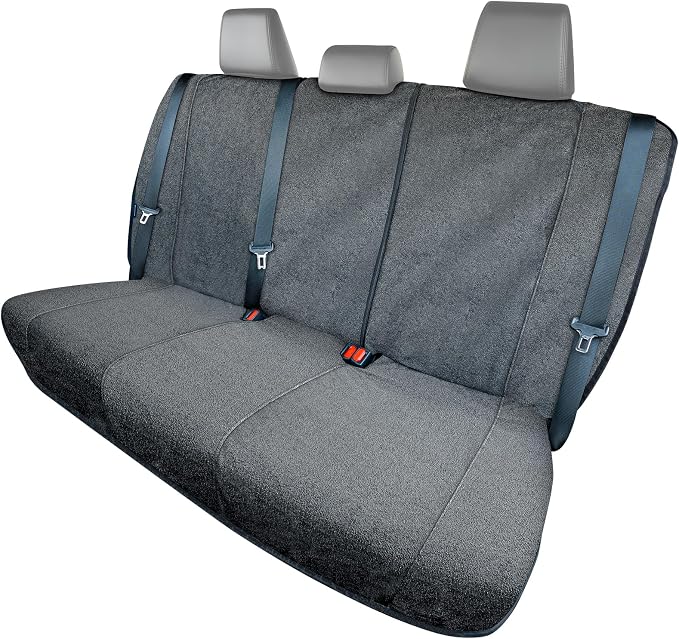 Season Guard Back Seat Towel Seat Cover for Cars; Great for After Gym Workouts, Dogs, and Outdoor Activities; Universal Fit for Cars SUVs Vans Trucks, EZ fit, Non Slip Grip, Grey by SeasonGuard