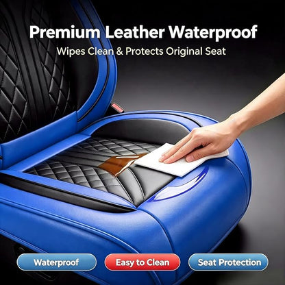 for GMC Terrain 2010-2025 2026 Car Seat Covers, Full Set, Blue | Luxury Full Coverage Leather Seat Protectors, Waterproof Breathable, Non-Slip, Easy to Install, Airbag Compatible, All-Season - Image 8
