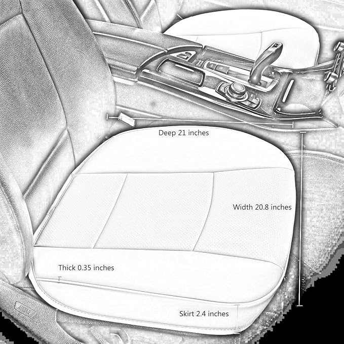 Car Interior PU Leather Car Seat Cover Protector Front Car Seat Cover,Single Seat Cover (Width 20.8×deep 21×Thick 0.2 inch) (Gray) Taupe - Image 6