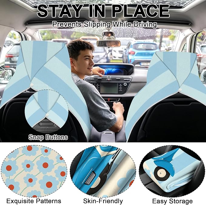 2 Pack Car Towels Seat Cover with Storage Bag, Multifunctional Microfiber Towel for Gym Outdoor Sport Running,Picnic, Beach, Pet Dog Travel,Fits Car SUV Truck (Scooter Dog) - Image 4