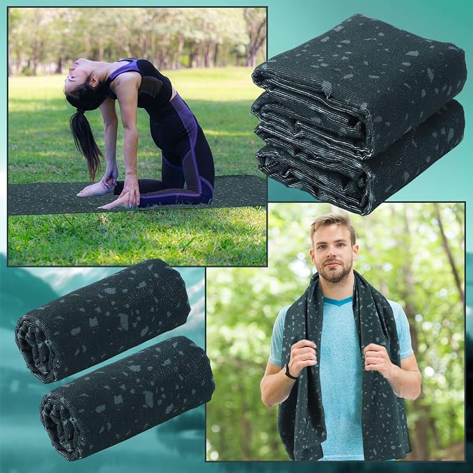Hahafelt 2 Pack Car Seat Towel Covers Athletic Running Towel Performance Microfiber Post Workout Sweat Washable Cover Non Slip for Seat Outdoor Sport (Green Splat) - Image 5