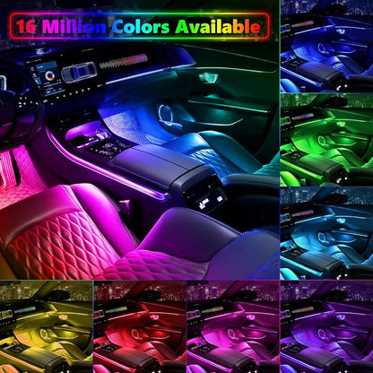 Acrylic Interior Car LED Strip Light, Car Neon Light with APP Control,16 Million Dreamcolor Sound Activated Car Accessories Car Ambient Light Kit with RGB 18 in 1 and 213 Modes 175 inches 593 LED - Image 2