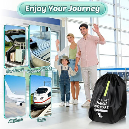Car Seat Travel Bag for Airplane: Carseat Bags for Air Travel Carseat Cover | Car Seat Bag for Infant Carriers Booster Seats, Fit Doona Graco Evenflo, Airplane Travel Essentials Flying, Baby Travel Gear - Image 2