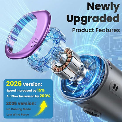 2026 Car Clip on Fan Air Conditioner with Led Display (Pink) | Mini Clip Fan Portable Personal Clip-On Air Conditioner for Shirt Silent Rechargeable Exhaust for Kitchen - Image 4