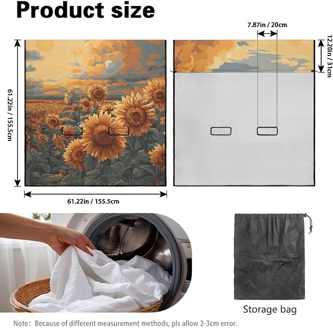 Oil Painting Sunflower Print Rear Bench Towel Seat Covers, Nonslip Back Seat Cover Washable Bench Seat Covers, Wear-Resistant Car Seat Covers Protector for Dogs - Image 7