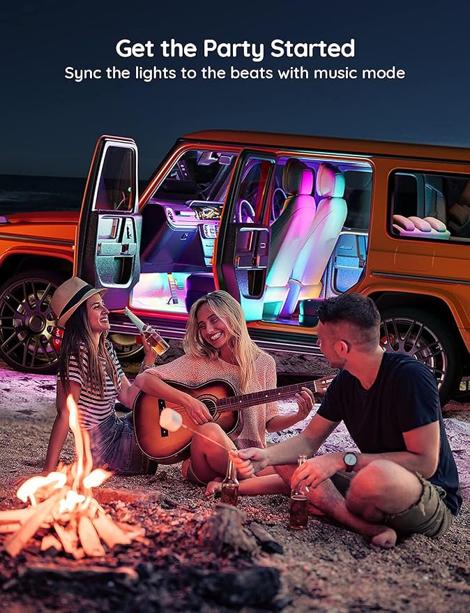 Govee Car LED Strip Lights, Smart RGBIC Interior Car Lights, APP Control | 4 Music Modes and 16 Million Colors, 2 Lines Design LED Lights for Car Decor, DC 12V - Image 9