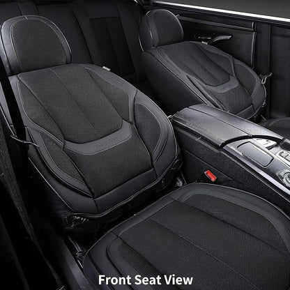 Coverado Front Seat Covers, Waterproof Universal Seat Covers for Cars, Breathable Leather Car Seat Protectors, Car Seat Cushions Auto Accessories Fit for Most Sedans SUV Truck, Black - Image 7
