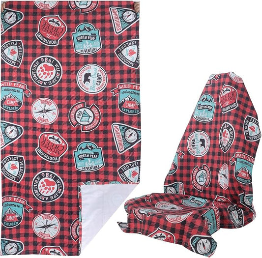 Car Seat Towel Covers Front Seats for Yoga,Gym,Workout,Sports,Running and Camping,Automotive Cute Washable Sweat Towels Seat Protector Cover Blanket for Cars Golf Trucks (Red Cowboy, 1Pcs) by LoyaGour