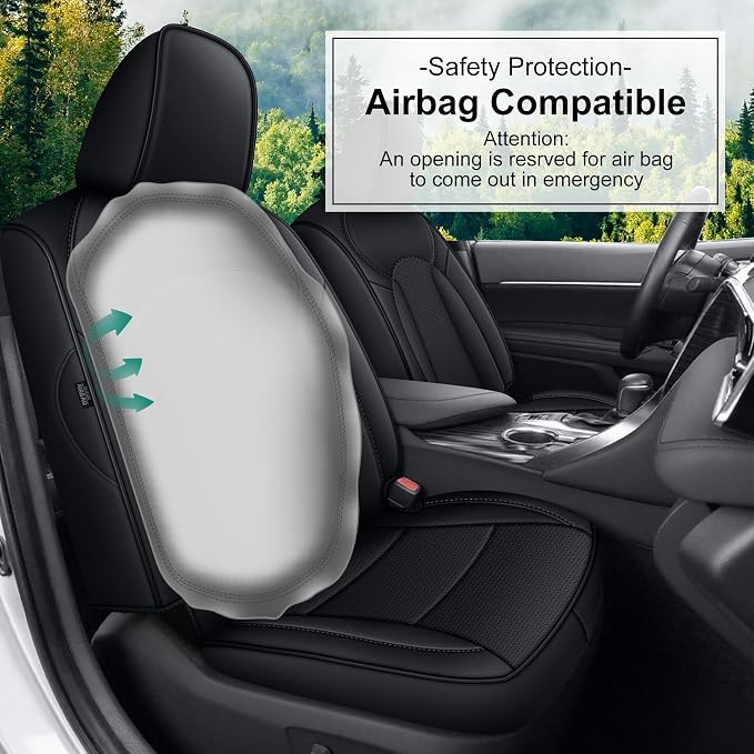 Custom Fit Seat Covers for Toyota Camry 2025-2026 XLE XSE Full Set | Black Seat Covers, Premium Faux Leather, Waterproof, Airbag Compatible, Easy to Clean, Factory-Style Fit, Interior upgrades - Image 7
