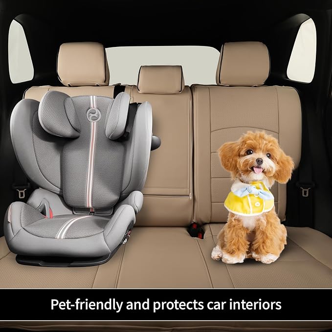 EKR Rav4 Seat Covers Custom Fit for Toyota Rav4 (Hybrid) Woodland/Limited 2026, Leather Car Seat Cover Full Set for SUV,Faux Leather(Beige) - Image 5