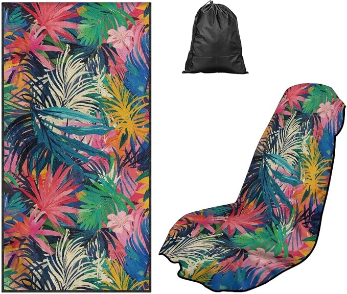 Car Towel Seat Cover Colorful Palm Tree Car Seat Cover Protector Breathable Comfortable Cars Accessories Easy to Installation for Cars SUV Trucks 1 Piece by Aplkyhs