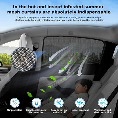 Car Window Shades for Mazda CX-30 2019-2026,Rear Side Privacy Sun Shade，Breathable Mesh Baby Cover，UV Protection, Heat Insulation for Road Trip & Napping - Image 4