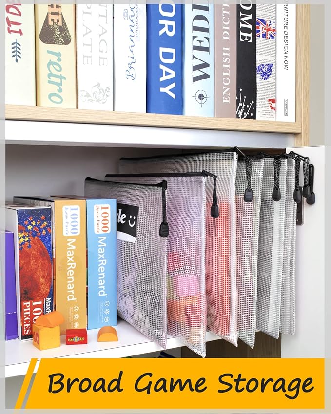 SUNEE Mesh Zipper Pouch 11x16 in (Black, 24 Packs),Extra Large Water-Resistant Zip Bag for School Office Supplies, Puzzles & Games Organizing Storage - Image 4