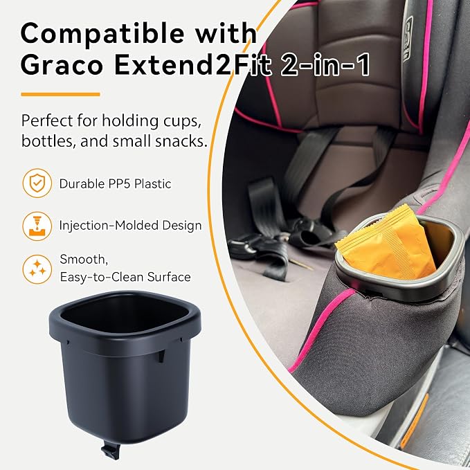 2-Pack Replacement Cup Holder Set for Graco Extend2Fit 2-in-1 Car Seat, Injection-Molded Car Seat Replacement Parts - Image 6