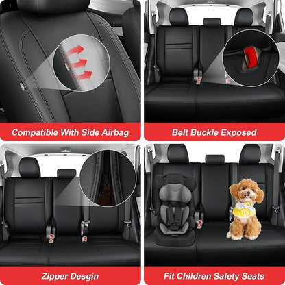 TTX LIGHTING Custom Fit for Nissan Rogue Seat Covers 2014-2020 5-Seats | Original Seat Pattern | Full Coverage | Easy Install | Waterproof | Faux Leather | Shield Your Car Seats | All Season - Image 4