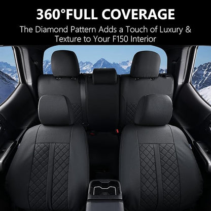 Truckiipa Tacoma Leather Car Seat Covers Full Set Truck Seat Covers Cushion Fit for 2016-2023 Toyota Tacoma Double Crew Cab, Full Set, Black - Image 9