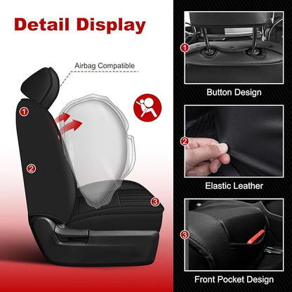 TTX LIGHTING Custom Fit Seat Covers for Honda Accord 2018-2022 | Precision Tailored Waterproof Faux Leather Full Set with Matching Interior Accessories Airbag Compatible Car Seat Protectors - Image 3
