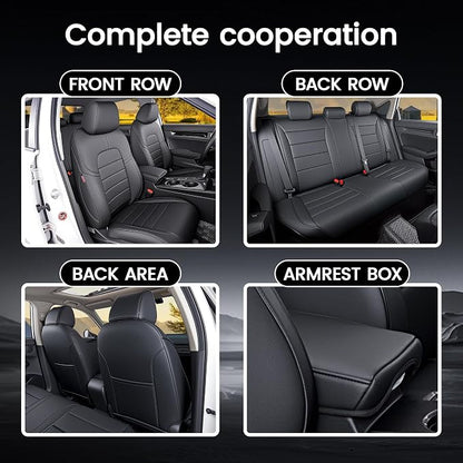 HKZ Custom Fit Civic Seat Cover Full Set for Honda Civic 4 Door (Hatchback 2022-2026 Sport Touring)&(Hatchback 2022-2024 EX-L) 5-Seats Full Set,Leather Seat Protector(Black) - Image 8