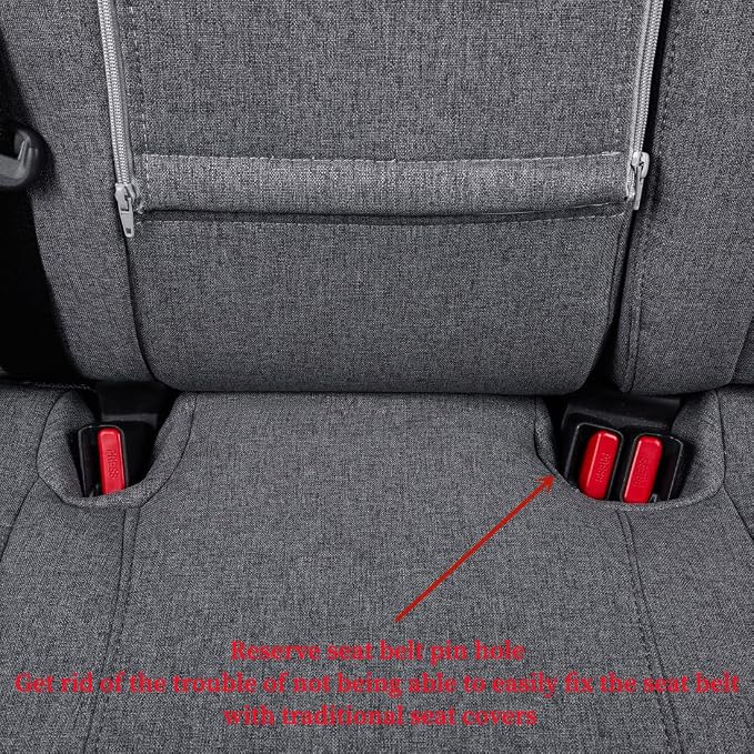 coverdream Full Set Cloth Seat Covers for 2014-2019 Toyota Corolla L,LE,LE Eco Plus,LE Plus,Fully Covered,UV Resistant,Breathable Fabric Car Seat Protector (Gray) - Image 5