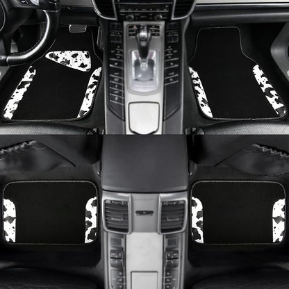 CAR PASS Waterproof Universal Fit Car Floor Mats, Cow Print Car Mats Fit for SUV,Vans,sedans, Trucks,Set of 4pcs Car Carpet with Driver Heel Pad and Nibs Backing,or Cute Women Girly Funny Black White - Image 3