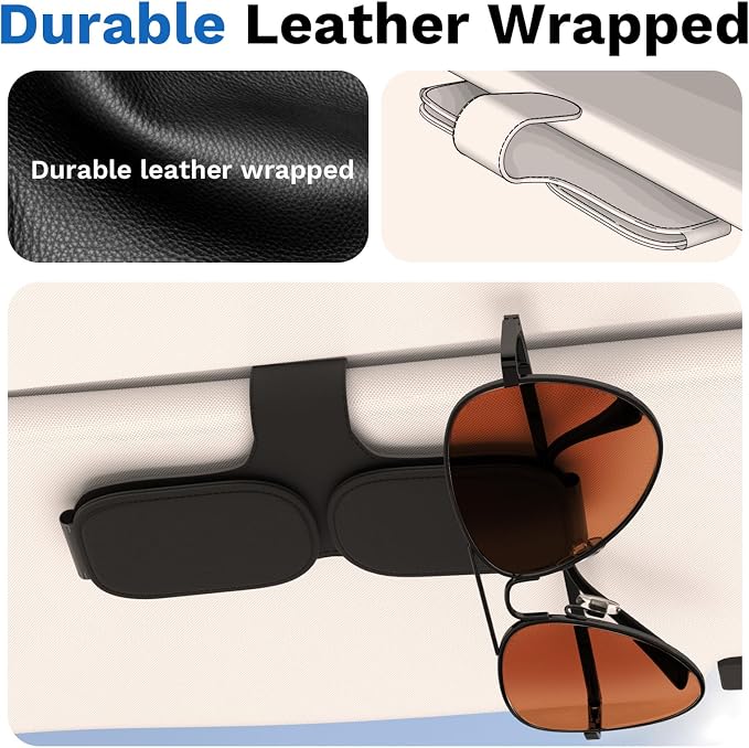 BFXM Sunglass Holder for Car Double Clip, Car Accessories | Sunglasses Holder Eyeglass Hanger Clip for Car Visor, Cars Sun Visor Ticket Card Clip - Image 7