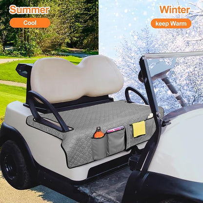 PGmoon Golf Cart Seat Covers with 4 Front Pockets & Nonskid Bottom | Universal Golf Cart Seat Towel Blanket Fits for EZGO, Yamaha, Club Car and More 2 Person Seats Golf Carts - Image 7