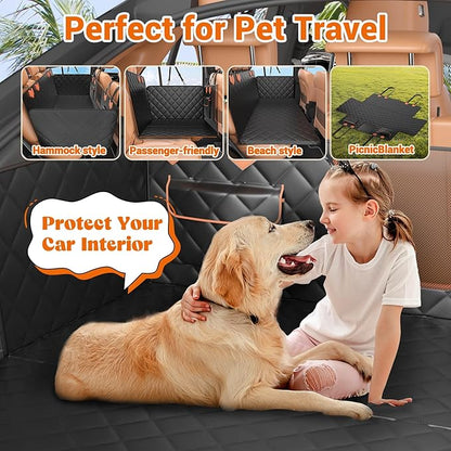 IJVAE Dog Seat Cover for Back Seat, Hard Bottom Back Seat Extender Holds 500 lbs, Waterproof & Nonslip Car Hammock for Large Pets, Comfortable Travel Seat Protector for SUV and Sedan - Image 5