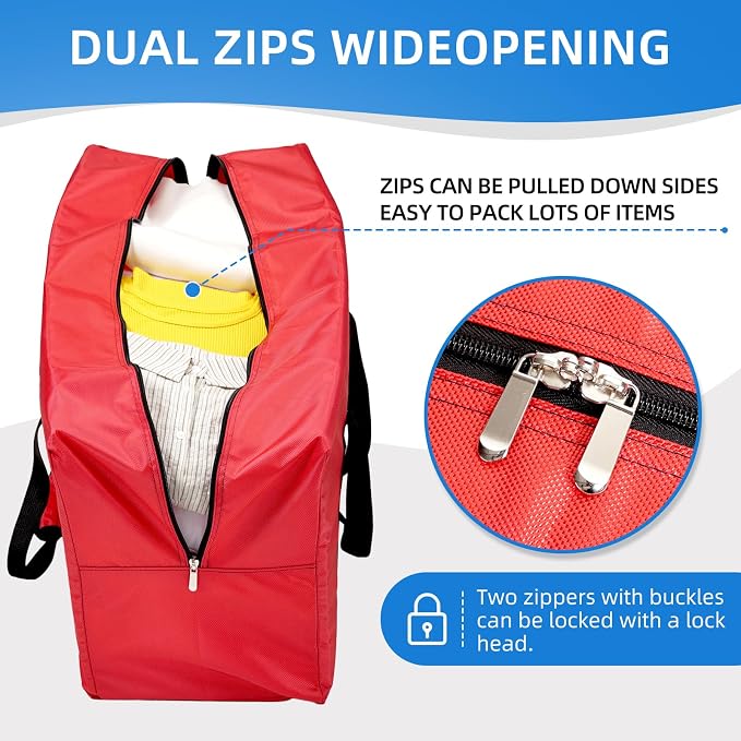 Extra Large travel duffel bag with Strong Handles, 180L Waterproof duffel bag, Durable Zippers, Extra Large Storage Totes for Space Saving and Moving Supplies, Red - Image 4
