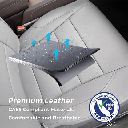 Faux Leather Seat Covers for 2022-2026 Toyota Corolla Cross,Non-Hybrid | Full Set Suv Seat Cushion for Corolla Cross L/XLE/LE,Luxury Waterproof Car Seat Protector,Factory Look,Gray - Image 6