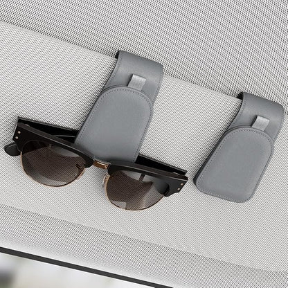 Sotfamily Magnetic Sunglass Holder for Car Visor, 2 Packs, Faux Leather | Strong Magnetism, for Most Car Visors, No Marks on Visor, Gift-Ready Packaging, Sunglass Organizer, Car Accessories for Men by Sotfamily