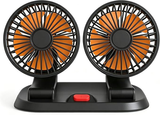 Dual Head 24V Car Fan for SUV Truck RV with No AC,Adjustable Car Cool Fan, Dual Head Design, 2-speed Adjustable, 360° Rotating Portable Car Fan,Powered by Cigarette Lighter by Unknown