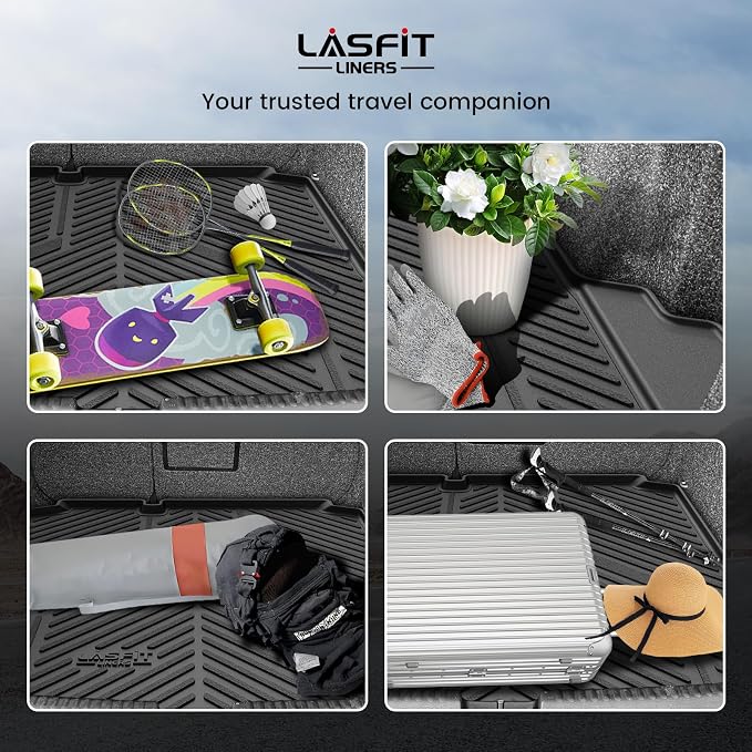 LASFIT Trunk Mat for Volkswagen Jetta 2011-2018, Custom Fit All-Weather TPE Rubber Cargo Mat for VW Jetta Accessories Trunk Liner Cargo Liner, Waterproof, Easy to Clean, Black - Image 7