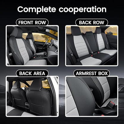 HKZ Customized Special seat Cover for Toyota Corolla (Black+Grey, 2014-2019 Corolla S SE XSE Sedan) - Image 6