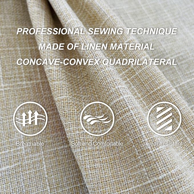 BOPUOVRE Linen Front Car Seat Covers Breathable Fabric | Car Seat Protector Universal Fit Cars Vans SUVs Trucks 2 Units Beige - Image 5