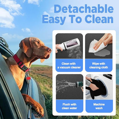 Hard Bottom Dog Car Seat Cover for Back Seat, PU Leather Dog Seat Extender | 100% Waterproof, Anti Scratch, Safer, Easy to Use and Clean, Holds 400lbs, Dog Hammock for Cars, SUVs, Trucks - Image 7