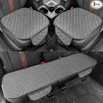 surpassme Car Seat Covers Universal Seat Covers for Car Accessories with Storage Pockets, Car Front Seat Covers and Rear Bench Coverfor Automotive, SUV, Truck, and Van(Grey) by Surpassme