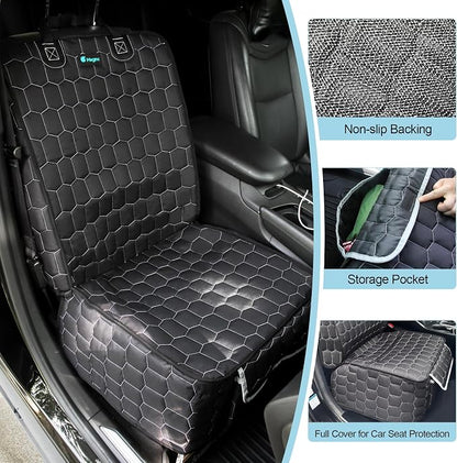 Meginc Front Seat Covers for Cars,Waterproof Car Seat Protector with Side Flaps 600D Fabric Front Seat Dog Cover for Trucks Vans SUVs Sedans, Non Slip Scratch Proof Seat Covers for Dogs in Car - Image 6
