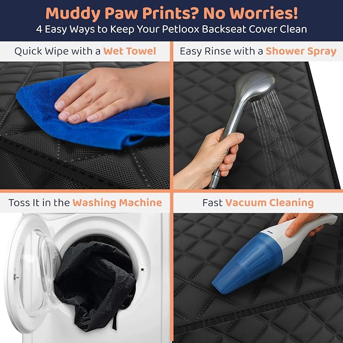XL Dog Car Seat Cover for Back Seat, Waterproof Hammock for Car, SUV & Truck, Non-Slip Backseat Cover for Dogs, Heavy-Duty Dog Hammock Style Seat Protector Pets, Easy to Install & Clean - Image 5